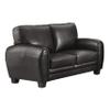 Homelegance 61.5"W Rubin Modern Loveseat with Track Arms, Foam Cushions, Comfort 2 Seater Couch, Faux Leather Love Seat, for Living Room, Apartment, Office, Easy Assembly, Black view 3