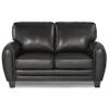 Homelegance 61.5"W Rubin Modern Loveseat with Track Arms, Foam Cushions, Comfort 2 Seater Couch, Faux Leather Love Seat, for Living Room, Apartment, Office, Easy Assembly, Black view 4