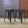 AmeriHome 2-Piece Metal Bar Stool, Blue, 24-Inch view 2