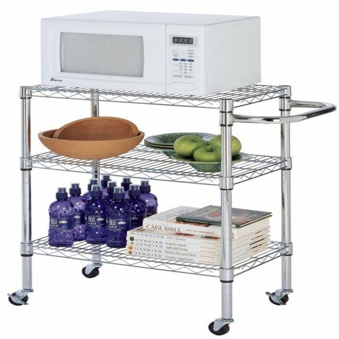 24" Deep x 24" Wide x 39" High Chrome Kitchen Cart