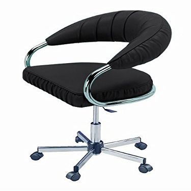 Pibbs 992 Cloud Nine Desk Chair - Adjustable Hydraulic Height 18"23", Padded Seat & Back, 5-Star Base with Smooth Casters, Durable Professional Salon & Spa Chair, Turquoise, PIB-992-BLK