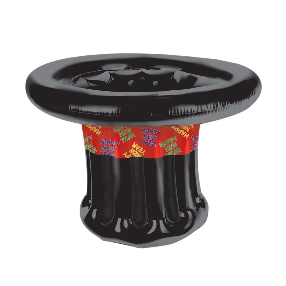 Beistle Party Supplies Inflatable Happy New Year Top Hat Cooler 27"W x 18"H Pack of 6