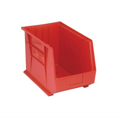 Quantum QUS260RD Ultra Stack and Hang Bin, 18" Length x 11" Width x 10" Height, Red, Pack of 4