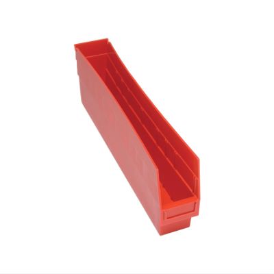 Quantum QSB205RD Store More Shelf Bin, 23-5/8" Length x 4-1/8" Width x 6" Height, Red, Pack of 16