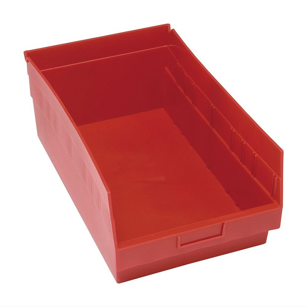 Quantum QSB210RD Store More Shelf Bin, 17-7/8" Length x 11-1/8" Width x 6" Height, Red, Pack of 8