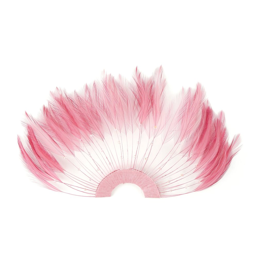 Dusty Rose Stripped Hackle Feather Plate- 12pcs Millinery Craft Fascinators for Women