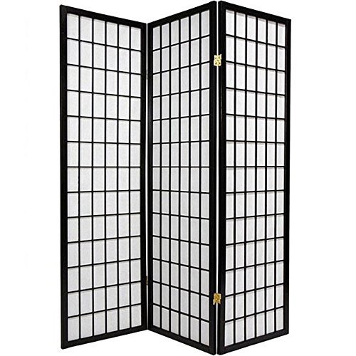 Home Furnishings- 3-panel Shoji Screen Room Divider , Black