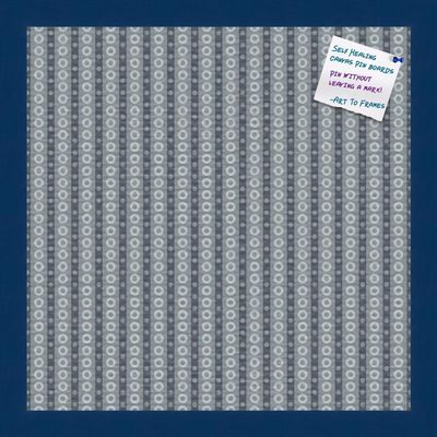 PinPix Decorative pin Cork Bulletin Board Made from Canvas, Retro Graphic Circular Spotted Pattern Printed at 16x16 Inches and Framed in Blue Stain on Beech (PinPix-224)