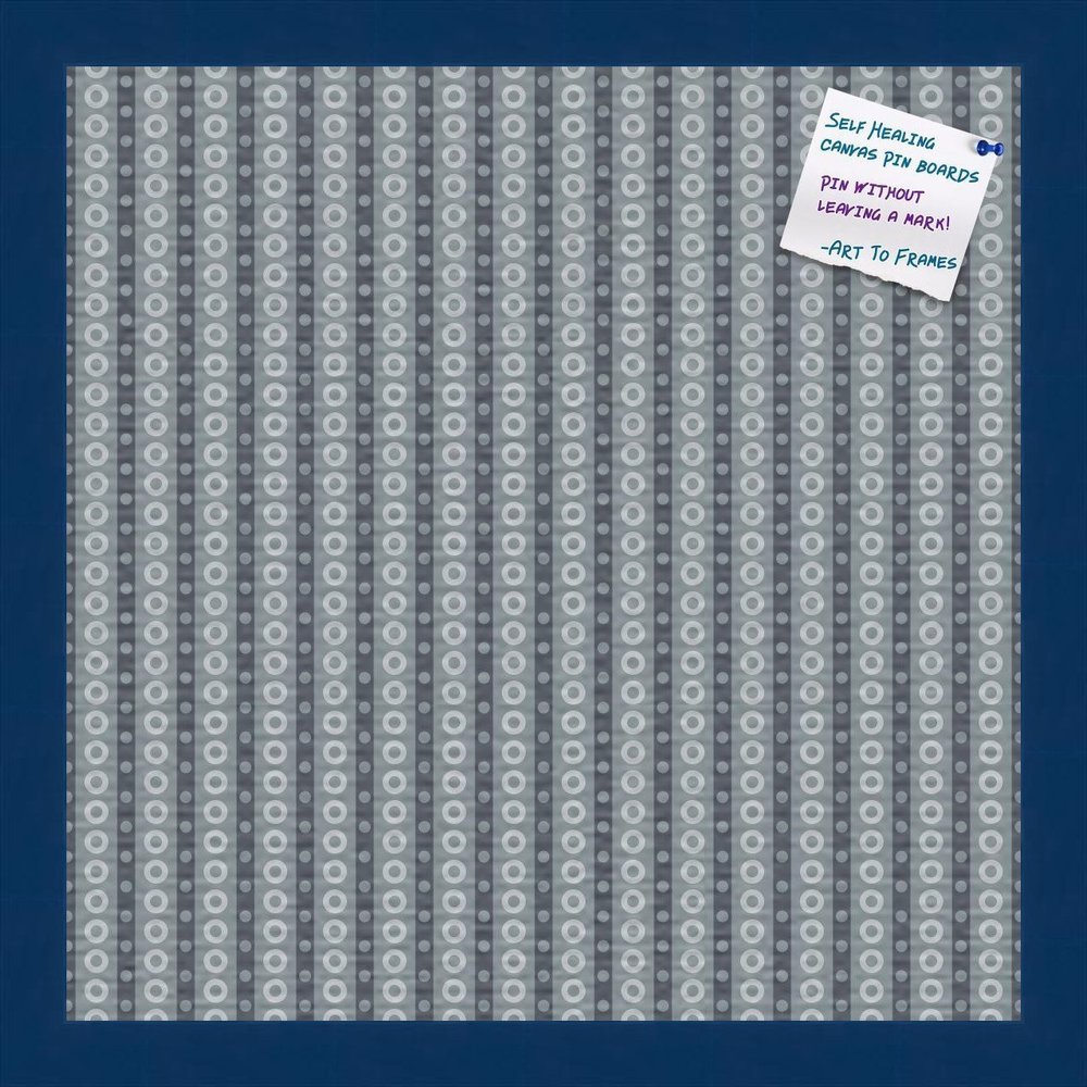 PinPix Decorative pin Cork Bulletin Board Made from Canvas, Retro Graphic Circular Spotted Pattern Printed at 16x16 Inches and Framed in Blue Stain on Beech (PinPix-224)