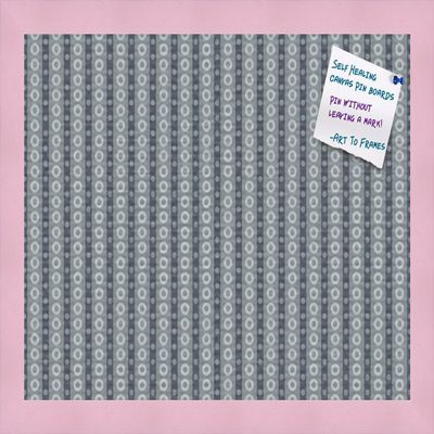 PinPix Decorative pin Cork Bulletin Board Made from Canvas, Retro Graphic Circular Spotted Pattern Printed at 18x12 Inches and Framed in Baby Pink Stain on Beech (PinPix-224)