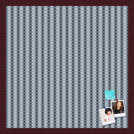 PinPix Decorative pin Cork Bulletin Board Made from self-Healing Canvas, Retro Graphic Circular Spotted Pattern Printed at 20x20 Inches and Framed in Classic Mahogany Frame(WOM59504)