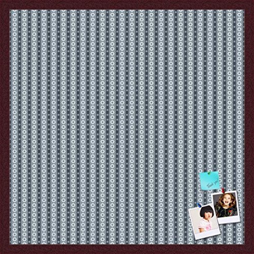PinPix Decorative pin Cork Bulletin Board Made from self-Healing Canvas, Retro Graphic Circular Spotted Pattern Printed at 24x24 Inches and Framed in Classic Mahogany Frame(WOM59504)