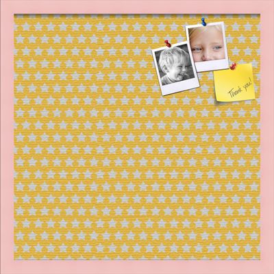 PinPix Decorative pin Cork Bulletin Board Made from Canvas, Vintage Patterns Printed at 20x20 Inches and Framed in Baby Pink Stain on Beech (PinPix-277)
