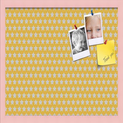 PinPix Decorative pin Cork Bulletin Board Made from Canvas, Vintage Patterns Printed at 24x16 Inches and Framed in Baby Pink Stain on Beech (PinPix-277)