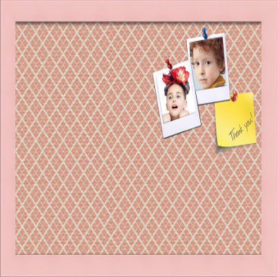 PinPix Decorative pin Cork Bulletin Board Made from Canvas, Abstract Pattern Printed at 18x12 Inches and Framed in Baby Pink Stain on Beech (PinPix-306)
