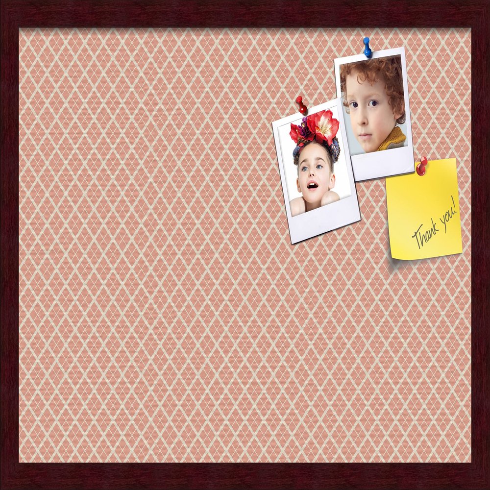 PinPix Decorative pin Cork Bulletin Board Made from self-Healing Canvas, Abstract Pattern Printed at 24x16 Inches and Framed in Classic Mahogany Frame(WOM59504)