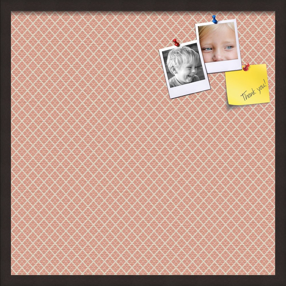 PinPix Decorative pin Cork Bulletin Board Made from self-Healing Canvas, Abstract Pattern Printed at 24x24 Inches and Framed in Coffee(WOM1343)