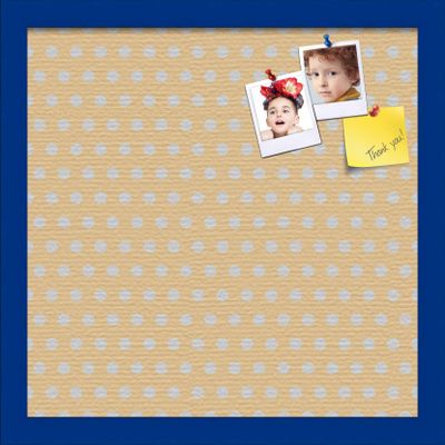 ArtToFrames 16x16 Inch Custom Cork Bulletin Board. This Classic Patterns Pin Board Comes Has a Fabric Style Canvas Finish, in a Blue Stain on Beech Frame (PinPix-266-16x16_0066-81792-YBLU)
