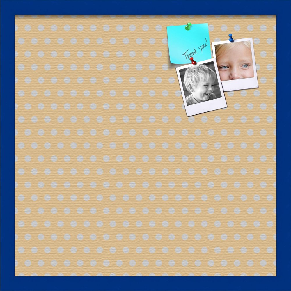 ArtToFrames 20x20 Inch Custom Cork Bulletin Board. This Classic Patterns Pin Board Comes Has a Fabric Style Canvas Finish, in a Blue Stain on Beech Frame (PinPix-266-20x20_0066-81792-YBLU)