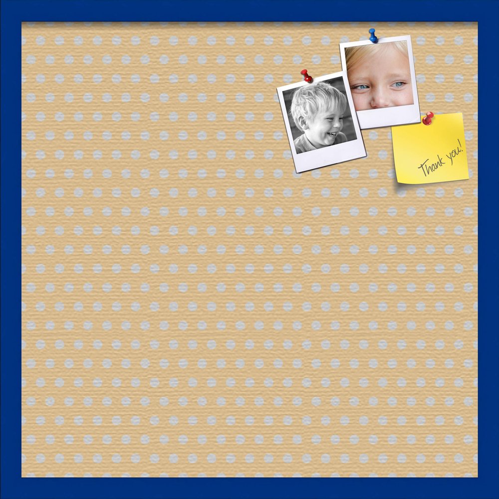 ArtToFrames 24x24 Inch Custom Cork Bulletin Board. This Classic Patterns Pin Board Comes Has a Fabric Style Canvas Finish, in a Blue Stain on Beech Frame (PinPix-266-24x24_0066-81792-YBLU)