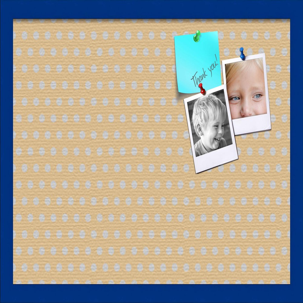 ArtToFrames 24x16 Inch Custom Cork Bulletin Board. This Classic Patterns Pin Board Comes Has a Fabric Style Canvas Finish, in a Blue Stain on Beech Frame (PinPix-266-24x16_0066-81792-YBLU)
