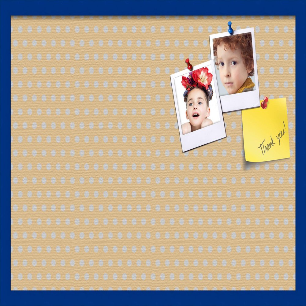 ArtToFrames 30x20 Inch Custom Cork Bulletin Board. This Classic Patterns Pin Board Comes Has a Fabric Style Canvas Finish, in a Blue Stain on Beech Frame (PinPix-266-30x20_0066-81792-YBLU)