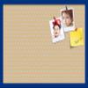 ArtToFrames 30x20 Inch Custom Cork Bulletin Board. This Classic Patterns Pin Board Comes Has a Fabric Style Canvas Finish, in a Blue Stain on Beech Frame (PinPix-266-30x20_0066-81792-YBLU) view 1