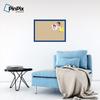 ArtToFrames 30x20 Inch Custom Cork Bulletin Board. This Classic Patterns Pin Board Comes Has a Fabric Style Canvas Finish, in a Blue Stain on Beech Frame (PinPix-266-30x20_0066-81792-YBLU) view 4