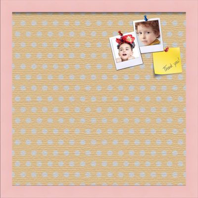 ArtToFrames 16x16 Inch Custom Cork Bulletin Board. This Classic Patterns Pin Board Comes Has a Fabric Style Canvas Finish, in a Baby Pink on Beech Frame (PinPix-266-16x16_0066-81792-YPNK)
