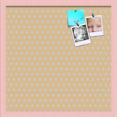 ArtToFrames 20x20 Inch Custom Cork Bulletin Board. This Classic Patterns Pin Board Comes Has a Fabric Style Canvas Finish, in a Baby Pink on Beech Frame (PinPix-266-20x20_0066-81792-YPNK)
