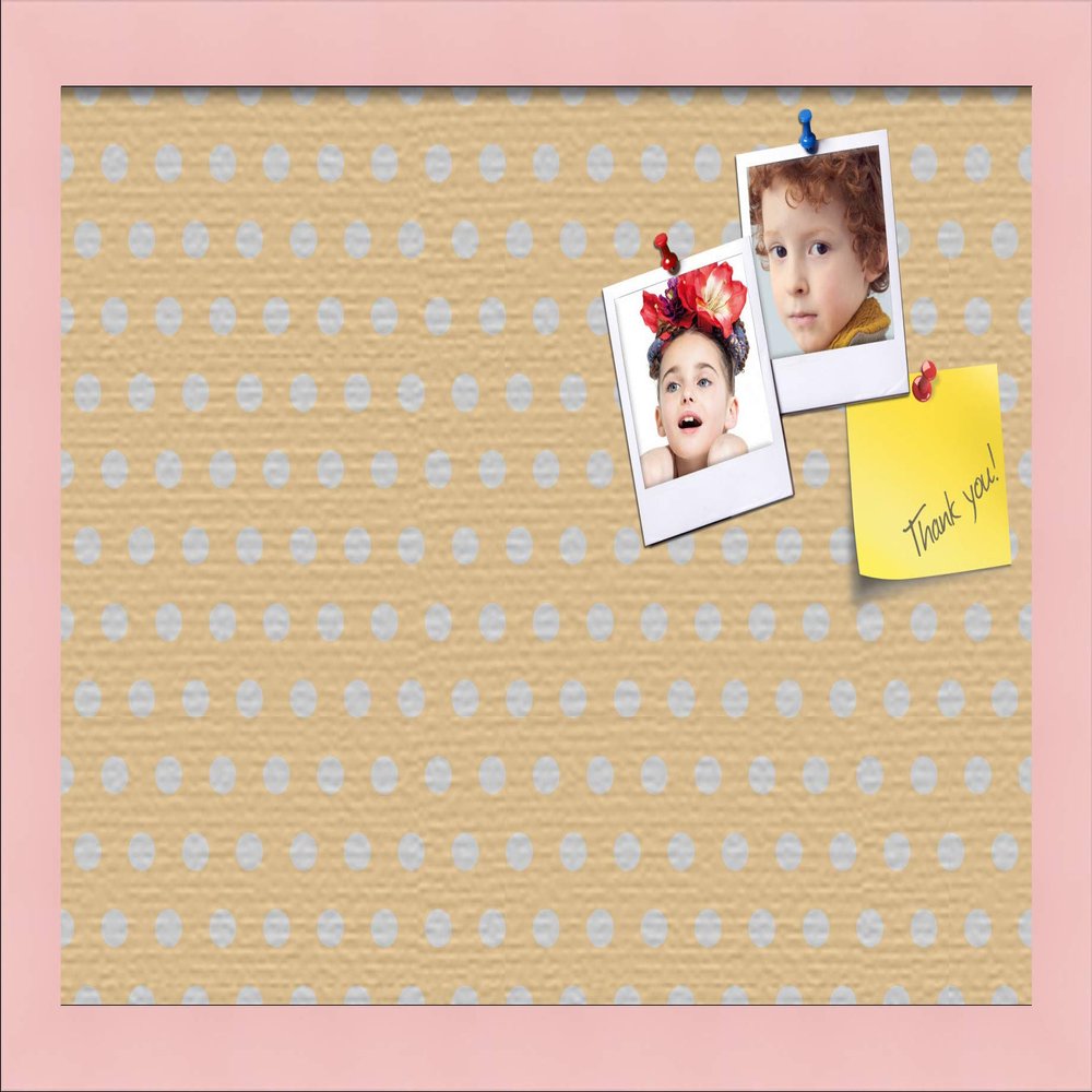 ArtToFrames 18x12 Inch Custom Cork Bulletin Board. This Classic Patterns Pin Board Comes Has a Fabric Style Canvas Finish, in a Baby Pink on Beech Frame (PinPix-266-18x12_0066-81792-YPNK)