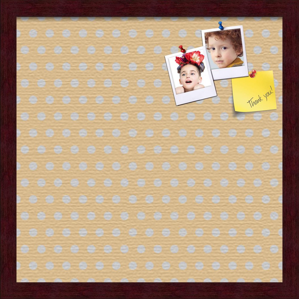 ArtToFrames 16x16 Inch Custom Cork Bulletin Board. This Classic Patterns Pin Board Comes Has a Fabric Style Canvas Finish, in a Mahogany Frame (PinPix-266-16x16_FRBW26039)