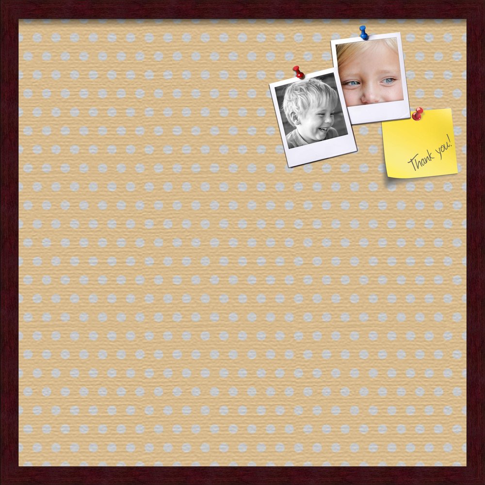 ArtToFrames 24x24 Inch Custom Cork Bulletin Board. This Classic Patterns Pin Board Comes Has a Fabric Style Canvas Finish, in a Mahogany Frame (PinPix-266-24x24_FRBW26039)