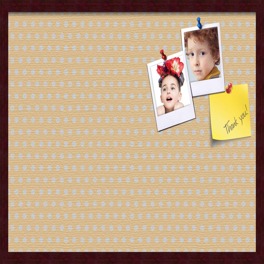 ArtToFrames 30x20 Inch Custom Cork Bulletin Board. This Classic Patterns Pin Board Comes Has a Fabric Style Canvas Finish, in a Mahogany Frame (PinPix-266-30x20_FRBW26039)