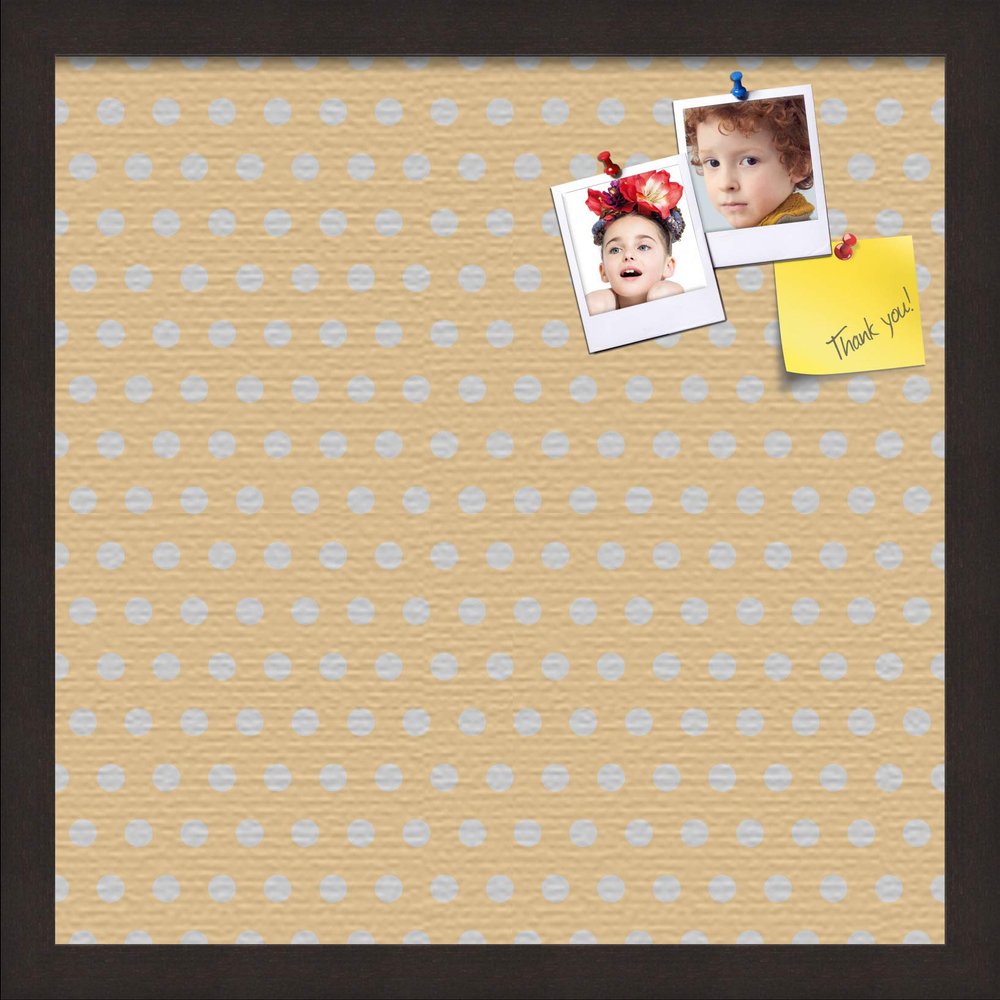 ArtToFrames 16x16 Inch Custom Cork Bulletin Board. This Classic Patterns Pin Board Comes Has a Fabric Style Canvas Finish, in a Coffee Frame (PinPix-266-16x16_FRBW26061)