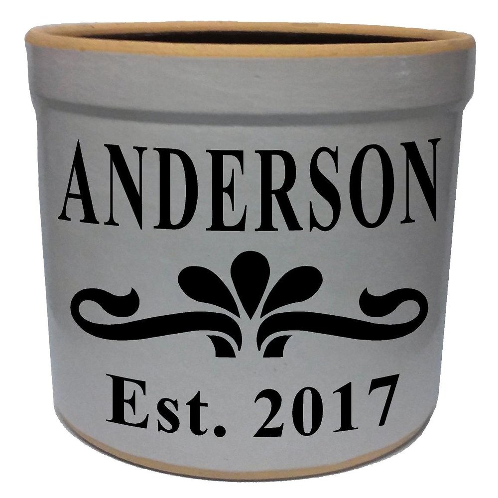 2 Gallon Personalized Stoneware Crock - Teaberry