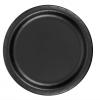 240 Black (10 Pks of 24) 7 Inch Wax Coated Plain Solid Color Dessert Cake Paper Plates view 1