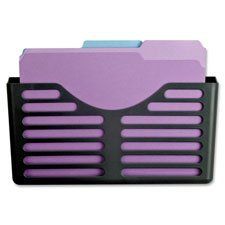 Lorell LLR80663 Cubicle Pocket File, LTR-A4, 12-BX, Black