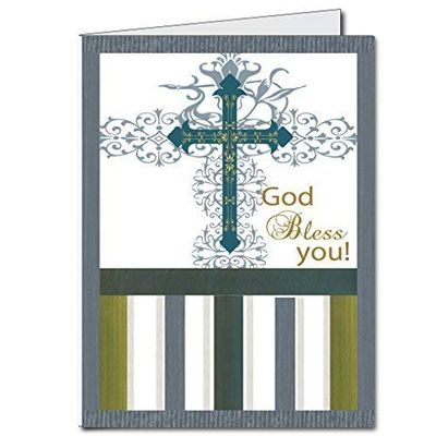 VictoryStore Jumbo Greeting Cards: Giant Confirmation Card (God Bless You), 2 feet x 3 feet Card with Envelope