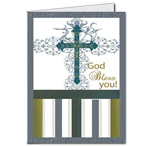 VictoryStore Jumbo Greeting Cards: Giant Confirmation Card (God Bless You), 2 feet x 3 feet Card with Envelope