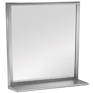 American Specialties 20650-B1836 18 x 36 Roval Inter-Lok Stainless Steel Framed Tempered Glass Mirror