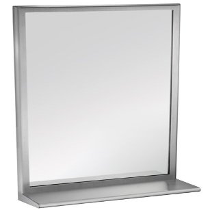 American Specialties 20650-B1836 18 x 36 Roval Inter-Lok Stainless Steel Framed Tempered Glass Mirror