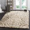 SAFAVIEH Florida Shag Collection Area Rug - 4' Square, Cream & Beige, Damask Design, Non-Shedding & Easy Care, 1.2-inch Thick Ideal for High Traffic Areas in Living Room, Bedroom (SG462-1113) view 1