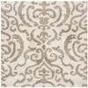 SAFAVIEH Florida Shag Collection Area Rug - 4' Square, Cream & Beige, Damask Design, Non-Shedding & Easy Care, 1.2-inch Thick Ideal for High Traffic Areas in Living Room, Bedroom (SG462-1113) view 2