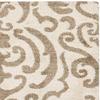 SAFAVIEH Florida Shag Collection Area Rug - 4' Square, Cream & Beige, Damask Design, Non-Shedding & Easy Care, 1.2-inch Thick Ideal for High Traffic Areas in Living Room, Bedroom (SG462-1113) view 3