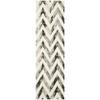 SAFAVIEH Dip Dye Collection Runner Rug - 2'3" x 10', Ivory & Charcoal, Handmade Chevron Stripe Watercolor Ivory and Charcoal Wool, Ideal for High Traffic Areas in Living Room, Bedroom (DDY715D) view 2