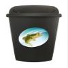 The Furniture Cove 7.5 Gallon - Black Plastic Trash Can Waste Basket Featuring Your Choice of a Novelty Theme Decal (Bass) view 1