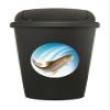 The Furniture Cove 7.5 Gallon - Black Plastic Trash Can Waste Basket Featuring Your Choice of a Novelty Theme Decal (Trout) view 1