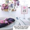 Linked Hearts and Border Wedding Table Numbers (Select Color/Quantity), White, Fuschia, 1-50, Double Sided, Tent or Use in a Stand, Great for Parties & Restaurants view 3