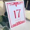 Scottish Thistle Wedding Table Numbers (Select Color/Quantity), White, Ruby Red, 1-50, Double Sided, Tent or Use in a Stand, Great for Parties & Restaurants view 1